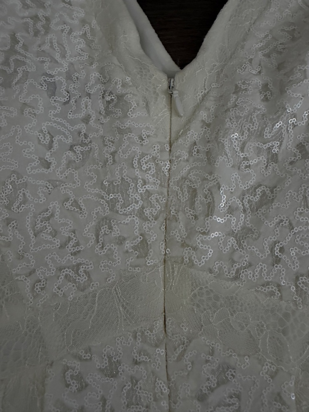 BCBG MAXAZRIA OFF WHITE "GRACIE" SEQUIN LACE SLEEVELESS A-LINE DRESS SZ 8 $338 - Picture 9 of 13